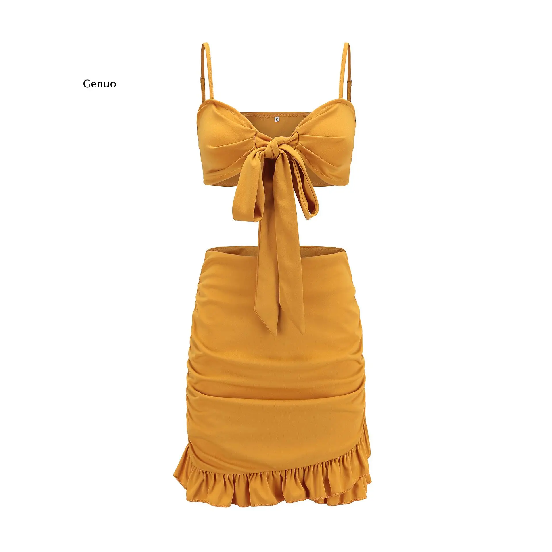 Комплект из двух предметов женское повседневное пляжное летнее платье с