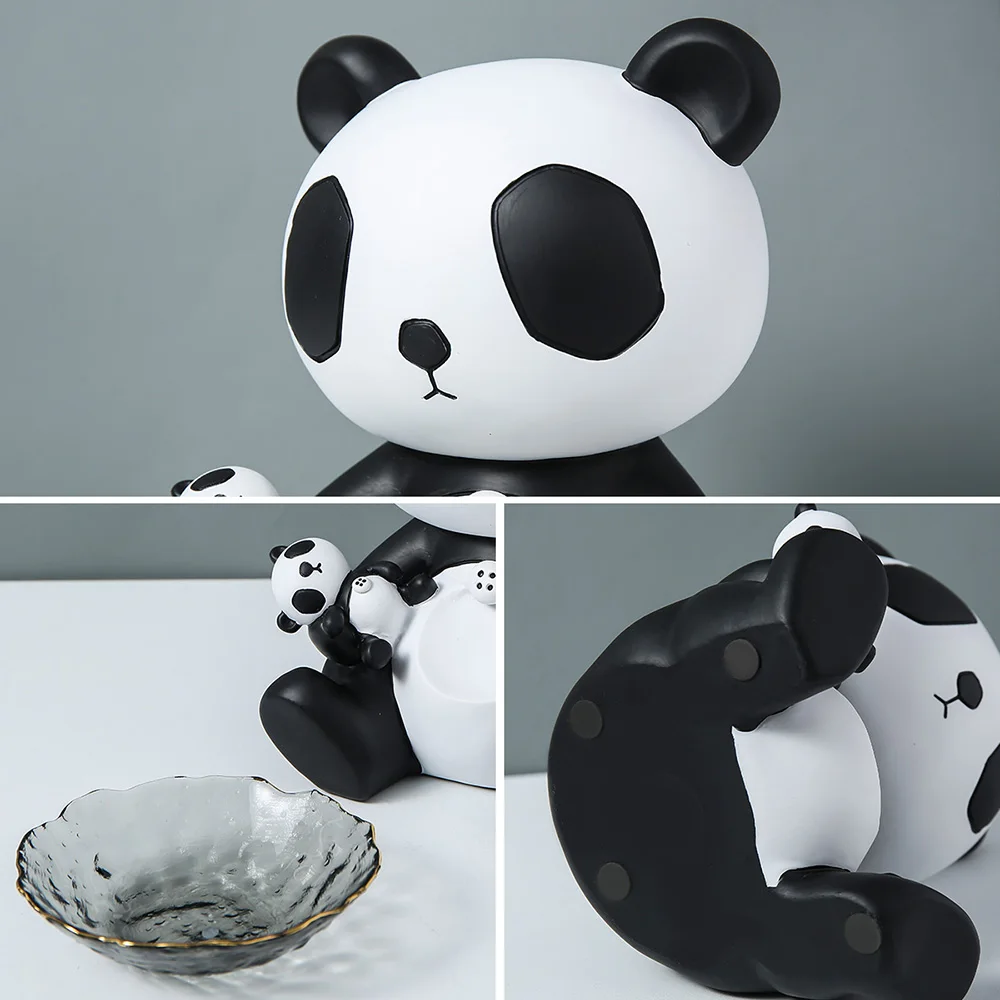 

Panda Statues Storage Box Desk Decoration Animal Figurines Christmas Decorations Home Decoration Accessories for Living Room