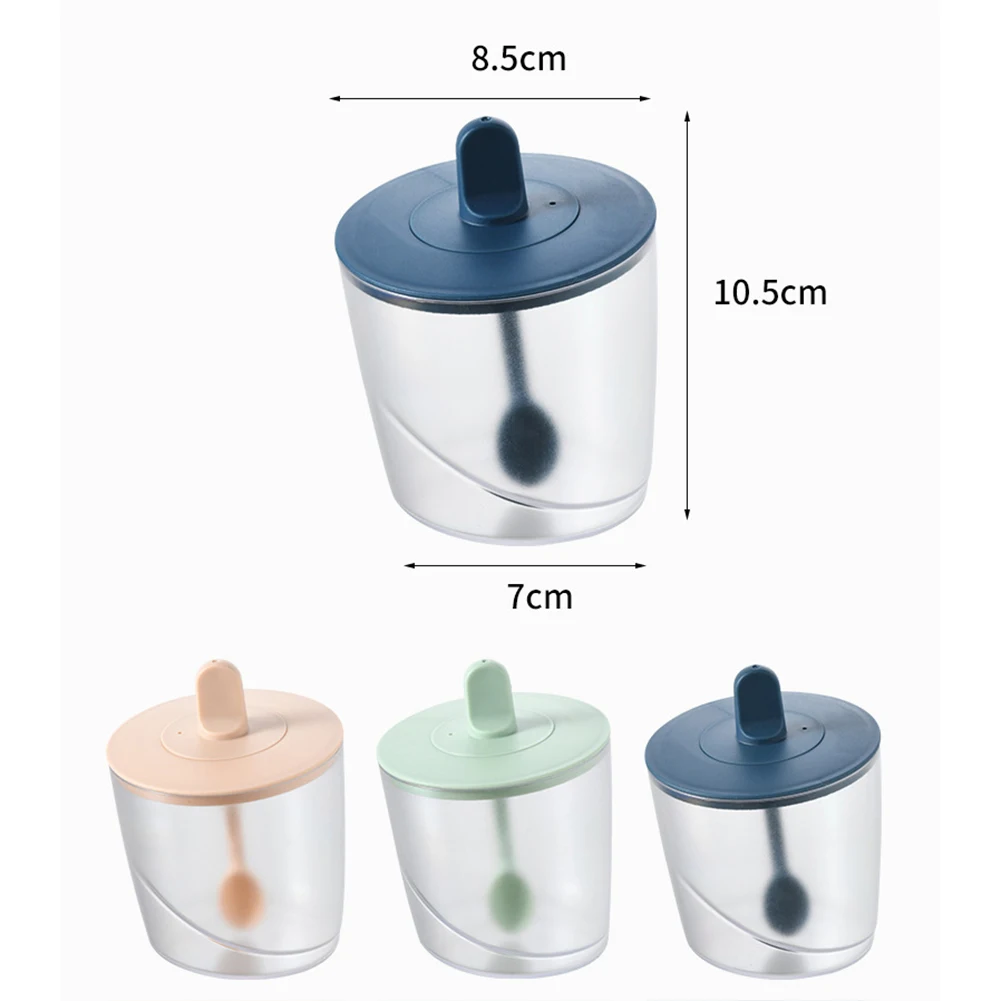 

Seasoning Box Plastic Condiment Canister Spice Container Combined Lid and Spoon Spice Salt Sugar Chili Seasoning Storage Box