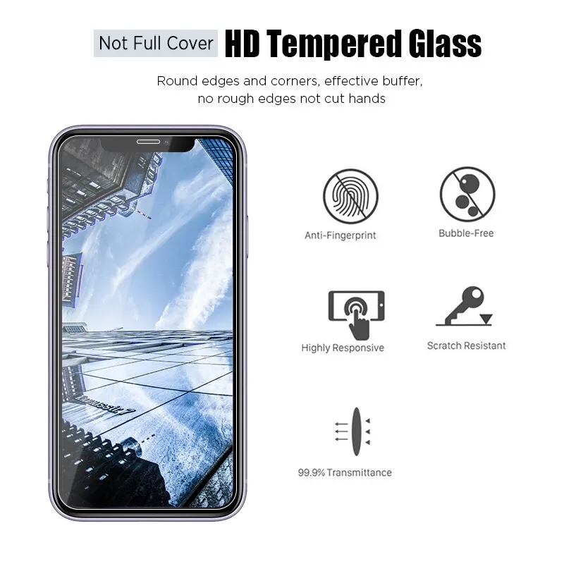 3 шт.! Закаленное стекло 9H для iPhone 12 Pro Max Mini SE 2020 Защита экрана 11 XS 7 8 6 6S Plus X XR 5 5S |