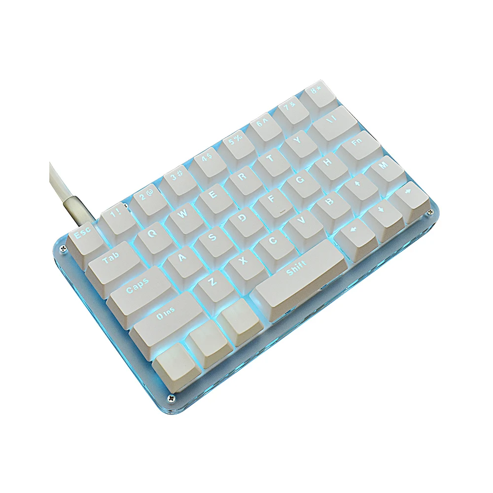 40 клавиш портативный мини механический синий светильник с клавиатурой одна рука