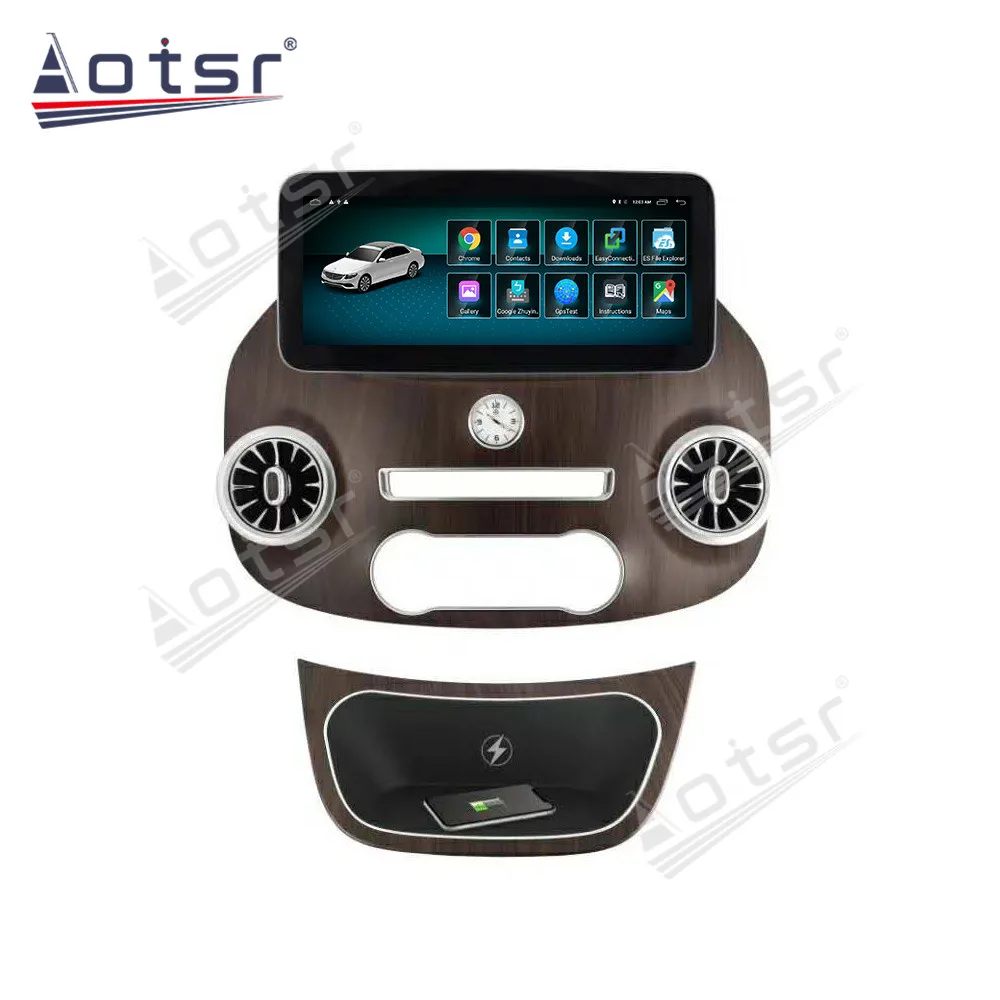 Мультимедийный автомобильный DVD-плеер в стиле Tesla Android 9 0 4 ГБ 64 Гб ПЗУ для Mercedes Benz V