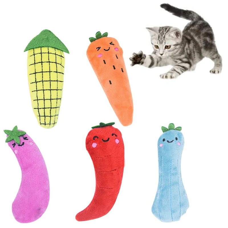 

Catnip Toy Kitten Chewing Vocal Toy Funny Interactive Plush Teeth Grinding Claws Thumb Bite Cat Plush Thumb Mint Pet Accessorie