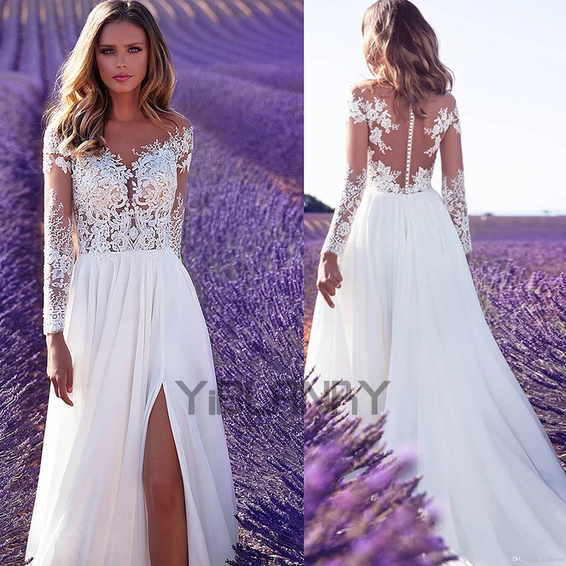 

YILIBERE Lace Wedding Dress Short Sleeve O-Neck Plus Size Luxury Lace Appliques Tulle Cathedral Train Robe Fluffy skirt