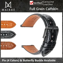 Calfskin Leather Watchband Men 18mm 20mm 22mm 24mm Soft Handmade Watch Band Belt for Samsung Galaxy Huawei Amazfit Watch Strap
