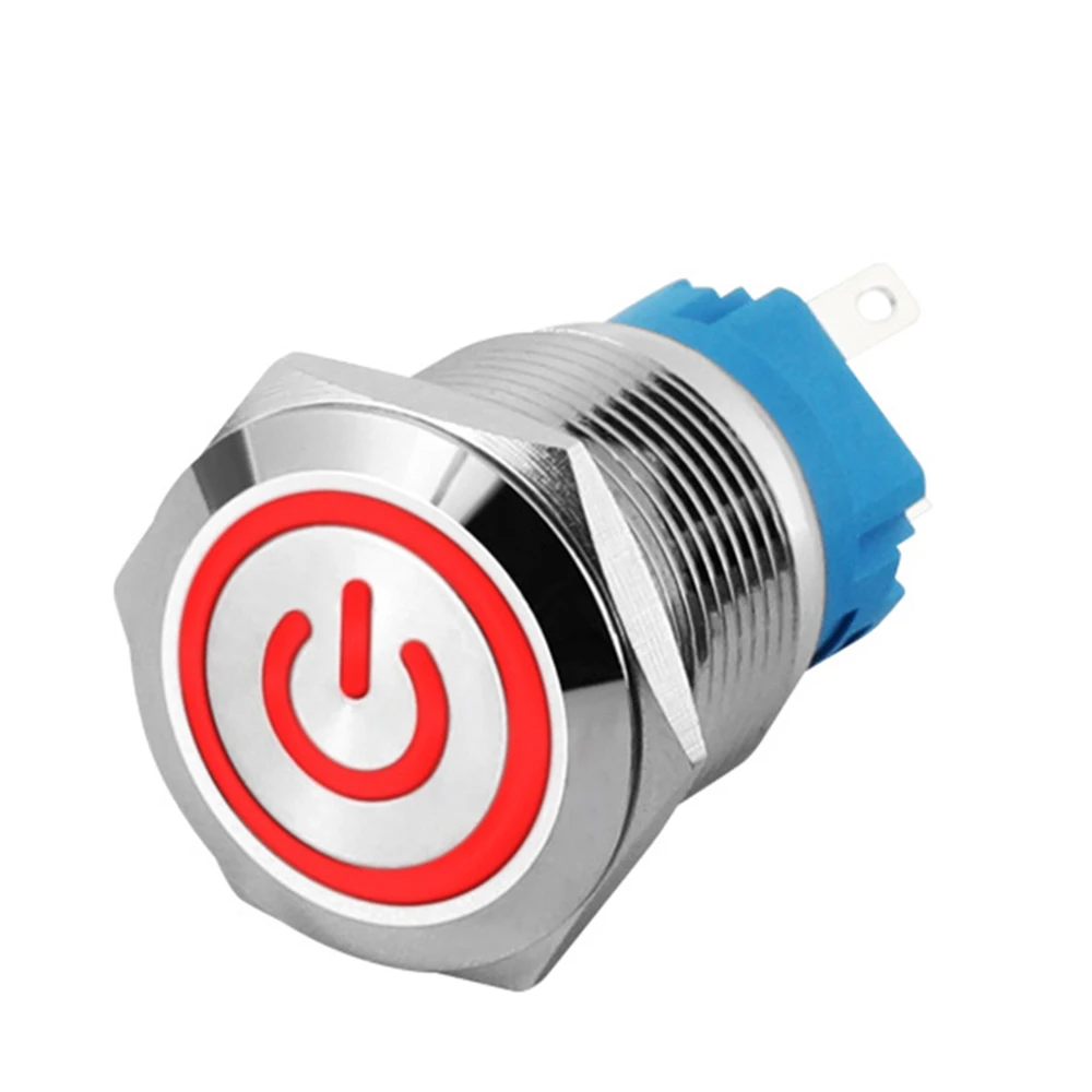 10 шт. 16 мм Автомобильный металлический светодиодный светильник кнопка