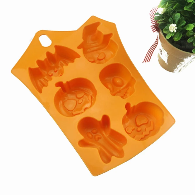 

10Pcs Halloween party 3D Silicone Mold Fondant Craft Cake Candy Chocolate Sugar craft Ice Pastry Baking Tool Mould