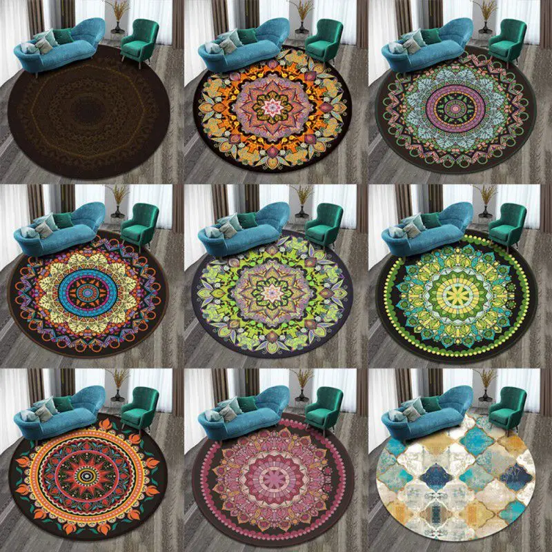 

Мандала Alfombra 3D трёхмерный черный и белый стерео зрительный коврик для гостиной, коврик для чайного стола, дивана, иллюзия, ковер