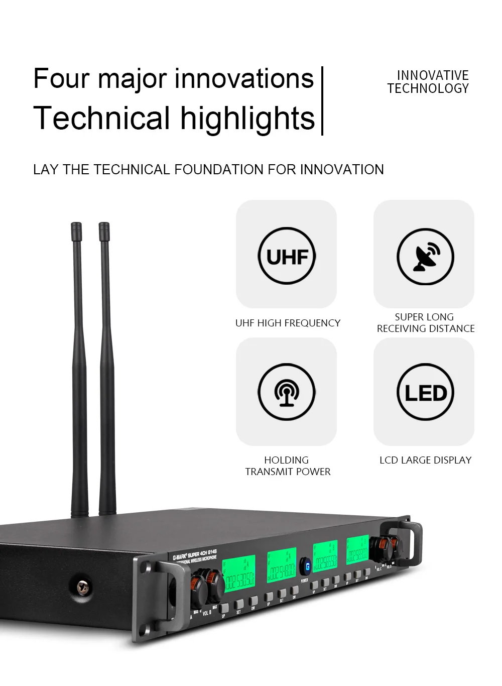 G-MARK super G14S Беспроводная микрофонная система UHF 4 ручные микрофоны все металлические частоты на выбор 150 м караоке система для сцены