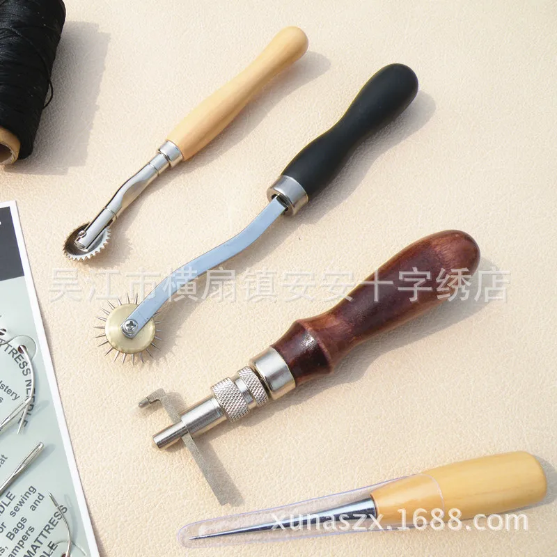 14 шт./компл. набор кожаных инструментов DIY ручные иглы провода Awls ножницы пчелиный