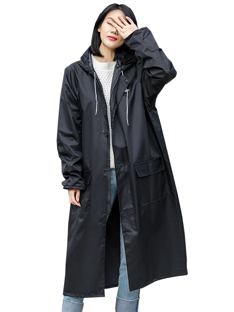 

Raincoat Men's and Women's Single Rainproof Student Adult plus Size Thick Fashion One-Piece Poncho Full Body Long Helmet Style