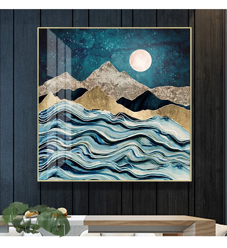 Декоративная картина восход солнца и золота настенное искусство холст с принтом