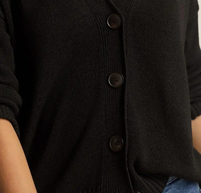 

Sweater Spring/Summer Women 2021 New Knitted Cardigan Fashion Casual Black V-neck Knitted Sweater Top