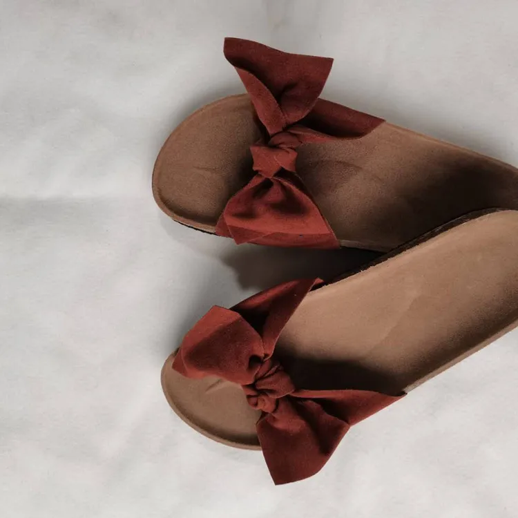 

Leopard Shoes Butterfly-Knot Slippers Casual Slides Slipers Women Luxury Flat 2021 leopard Cotton Fabric Basic PU Scandals