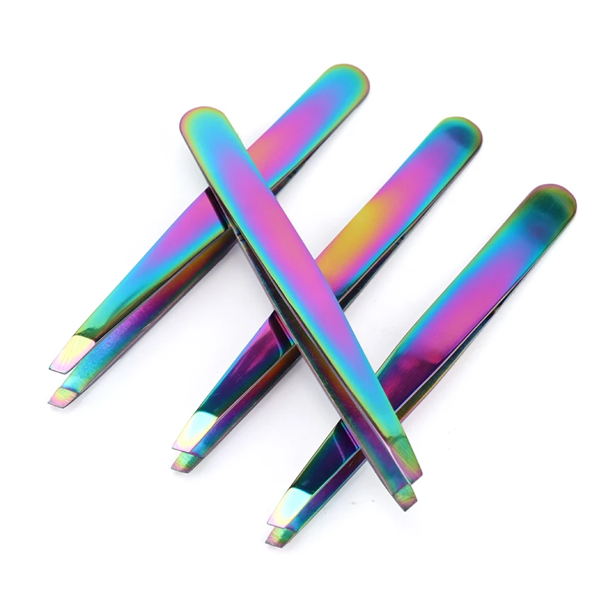 1 шт. Цветные Титановые пинцеты для накладных ресниц пинцет из нержавеющей стали