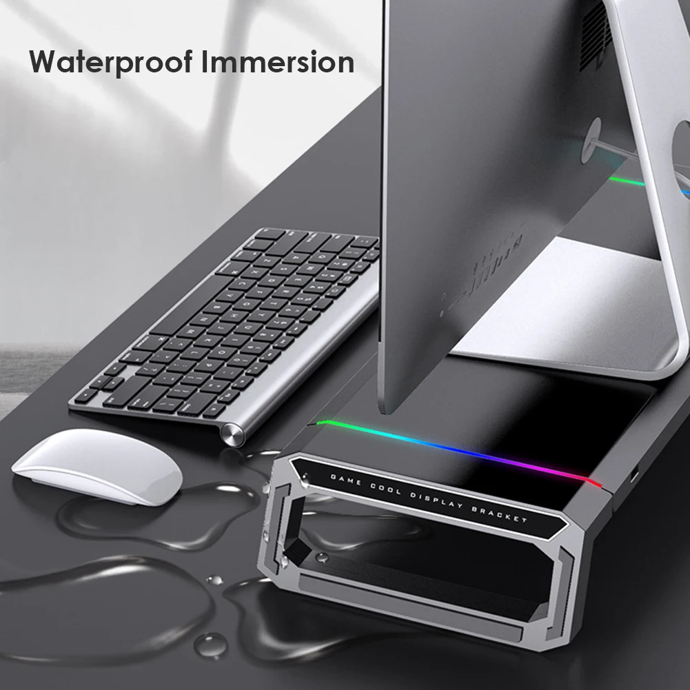 

RGB 4 USB 2.0 Charging Desk Organizer Support Universal Monitor Stand Riser Adjustable Desktop Computer Monitor Riser Bracket