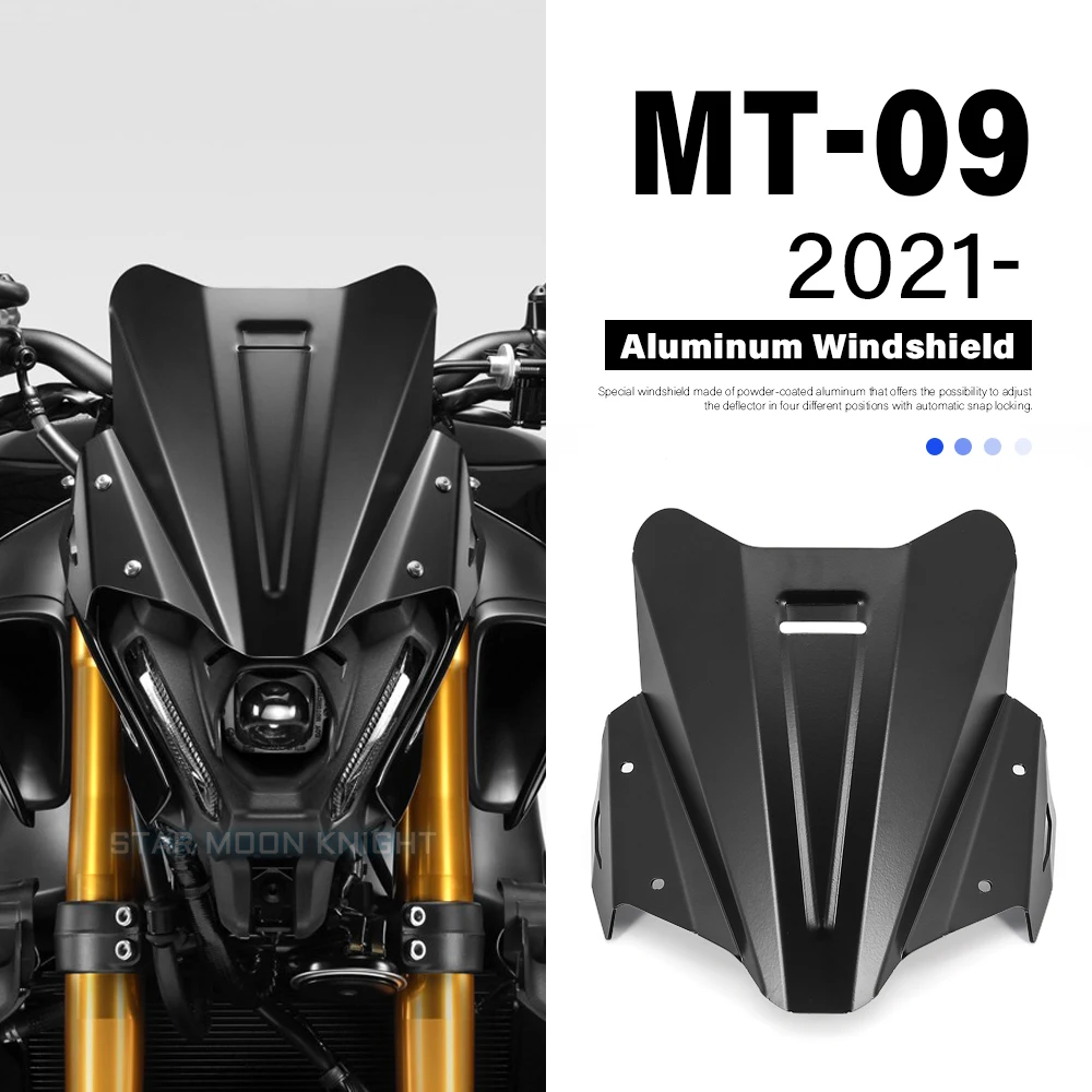 Parabrisas de aluminio para YAMAHA MT09 MT-09 MT 09 2021, accesorio para motocicleta, deflector de viento MT-09