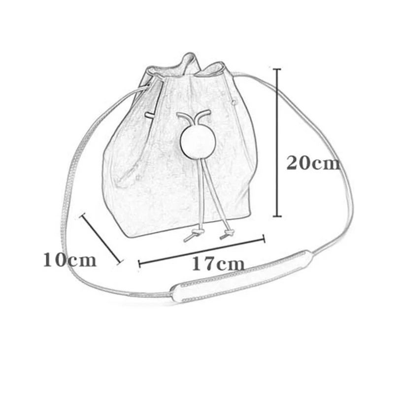 

New top layer cowhide drawstring bucket bag light soft leather small shoulder bag female bag