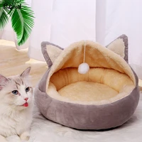 warm soft cat bed cute pet mat kitten lounger cushion cat house sleeping bag puppy basket tent comfortable touch kennel petcloud