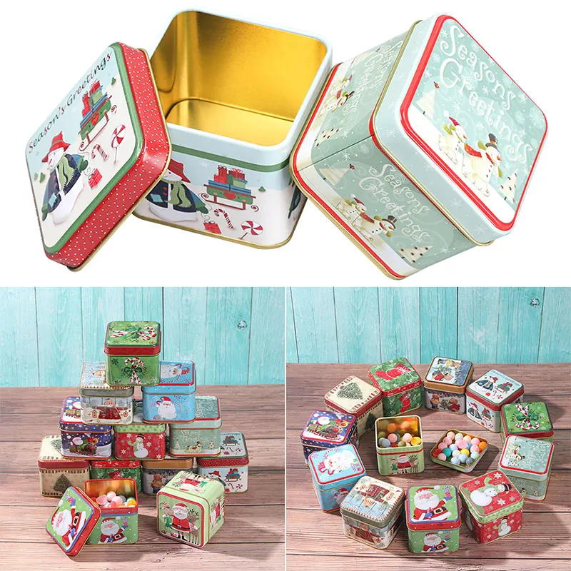 

Christmas Candy Boxs House Shape Christmas Gift Box Cookie Bags Retro Wrought Iron Packaging Boxes Christmas Tree Pendants