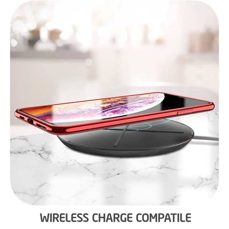 

I-BLASON For iPhone Xs Max Case 6.5 inch Matrix Slim Flexible Clear TPU Protective Case with Electroplated Metallic Bumper