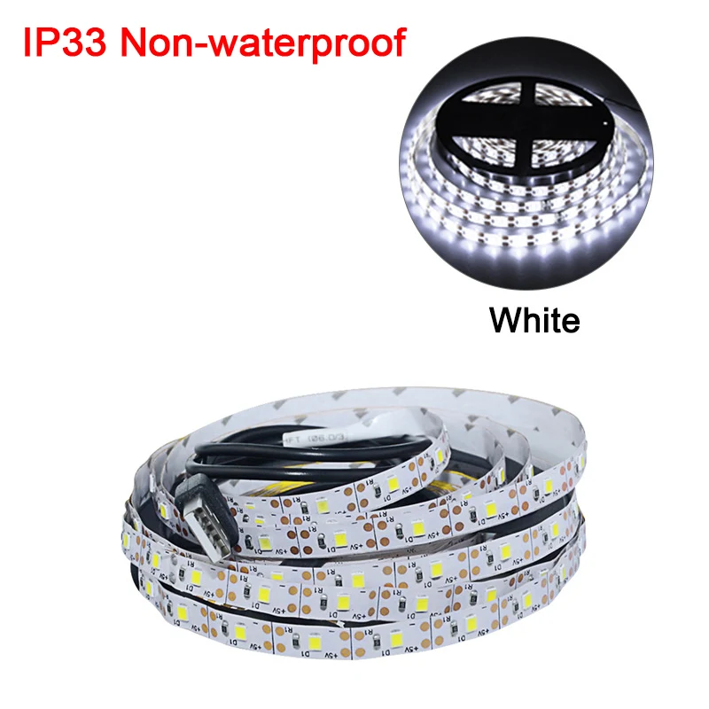 IP33 white СВЕТОДИОДНЫЙ Светильник-ночник, 5 В, светильник под кровать, 50 см-5 м, USB светодиодный светильник, водонепроницаемый SMD 2835 для ПК, ТВ, подсветка, освещение для шкафа - Испускаемый цвет: IP33 white