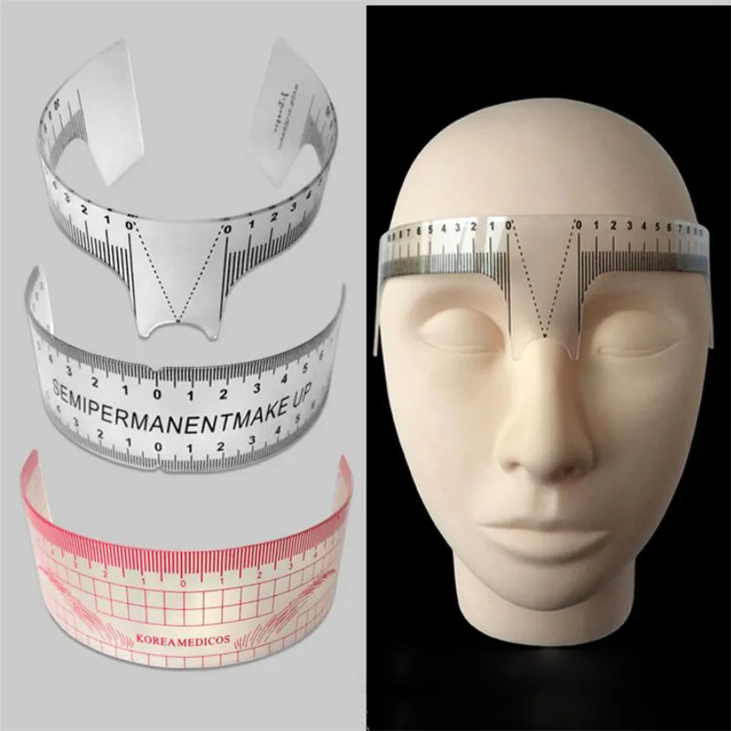 

3Style Reusable Semi Permanent Eyebrow Rulers Tool Measures Microblading Permanent Make Up Eyebrow Tattoo Position Ruler