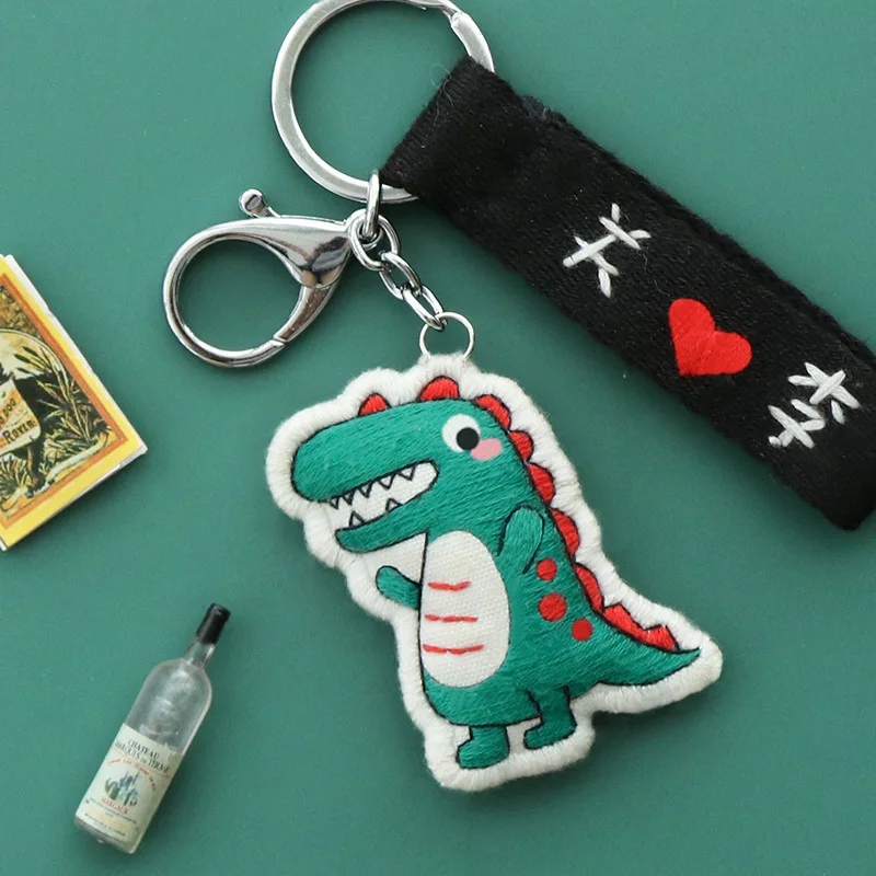 

DIY Embroidery Student Couple Bracelet Keyring Creative Gift. Chinese style characteristic embroidery pendant cartoon lovely.