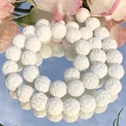 Бусины из вулканической породы, натуральные белые, камень из вулканической лавы, 4681012 мм, для самостоятельного изготовления ювелирных изделий
