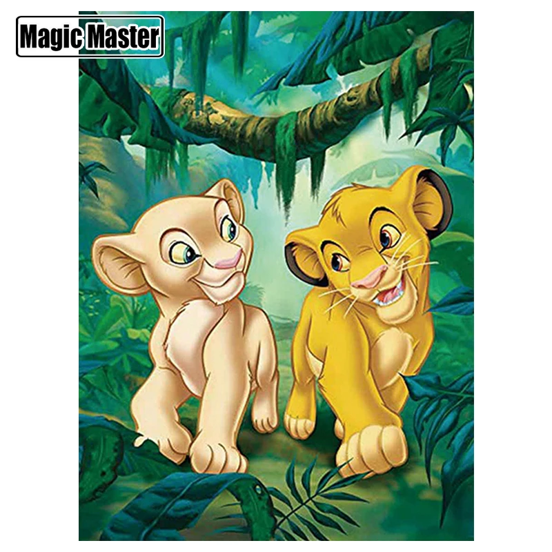 Алмазная картина DIY для детей мультяшная Льва короля маленького льва леса 5d