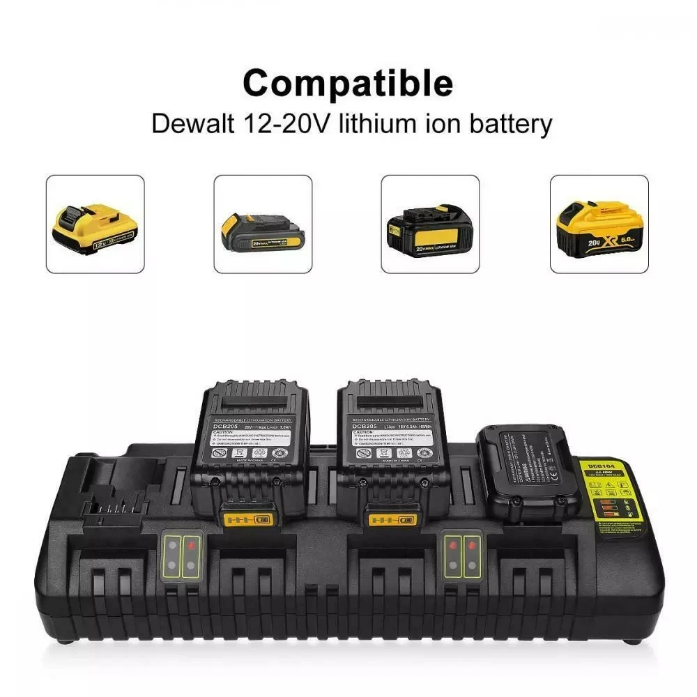 Двойное зарядное устройство/4 слота устройство DCB104 DCB102 DCB118 DCB1418 для Dewalt 14 4 в 18 20