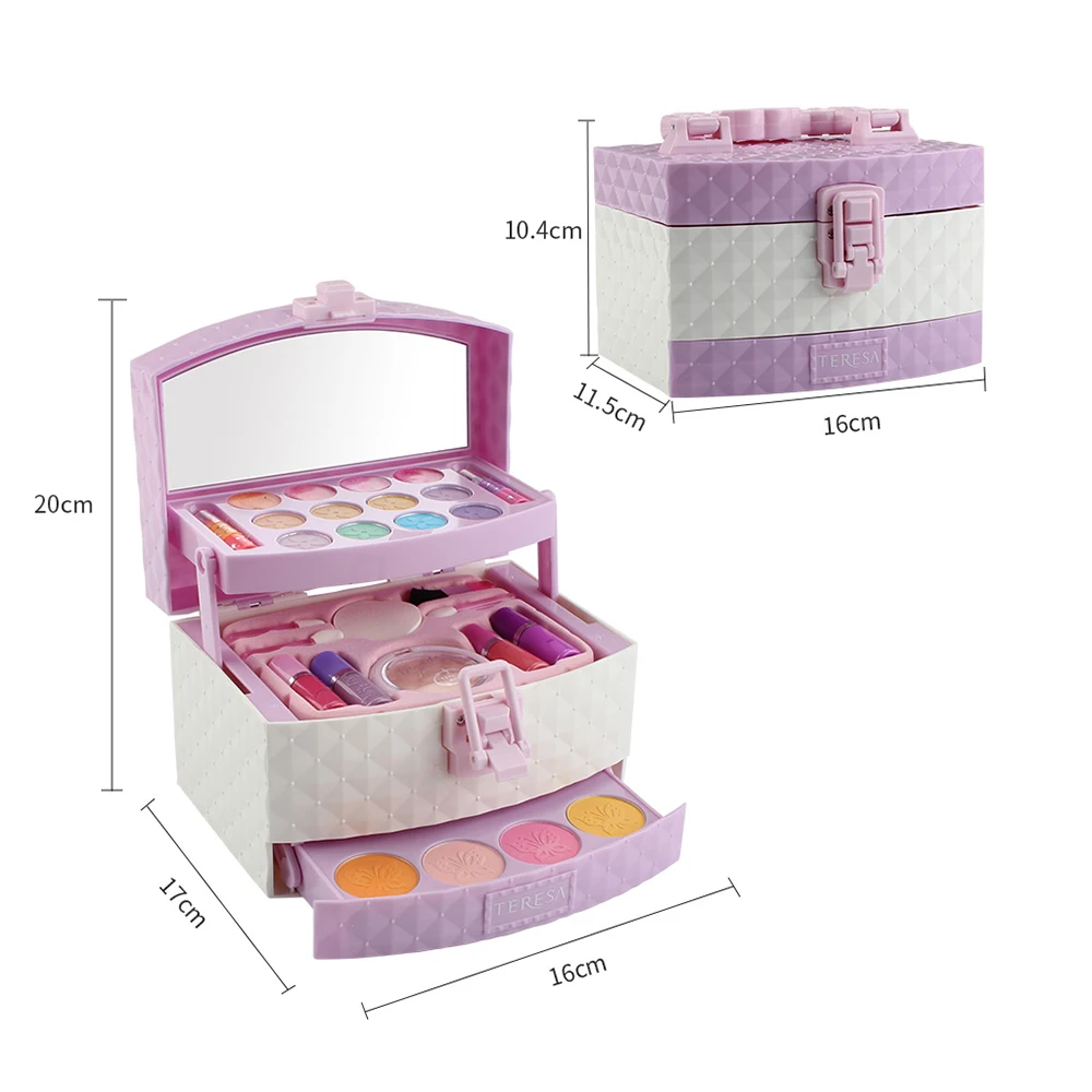 Наборы для макияжа детей подростков девочек принцесса коробка блестящие тени