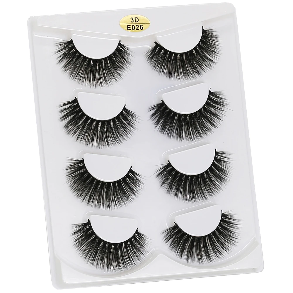 WOMELL 4 пары норковых ресниц Накладные ресницы натуральные накладные 3d норковые