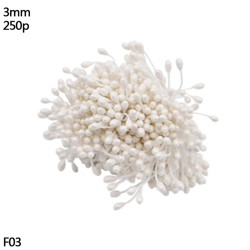 W03-250pcs white Ручной работы искусственный цветок Stamen Christma голубой цветок вишня ягоды Букет DIY Свадебный Рождественский венок Ремесло Подарок Украшение - Цвет: W03-250pcs white