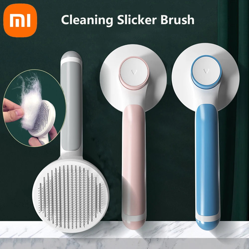 

NEW2022 Xiaomi Self Cleaning Slicker Brush for Dog Cat Removes Undercoat Tangled Hair Massages Particle Pet Comb Improves