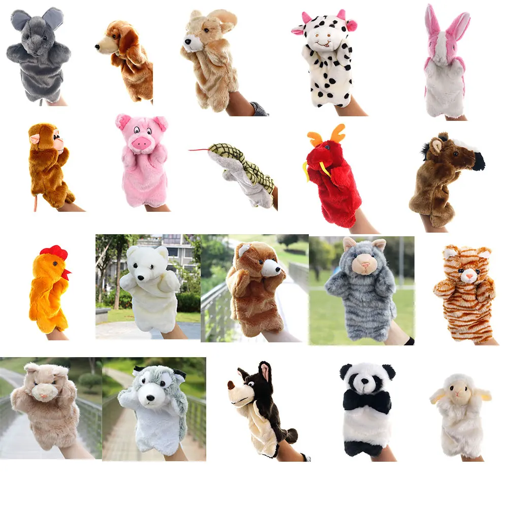 Мультяшный плюшевый слон панда кошка ручная кукла обучающие игрушки для детей