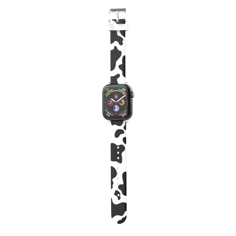 

Creative milk pattern silicone strap for Apple Watch 44mm 40mm 38mm 42mm, for IWatch series 6 5 4 3 2 1 pin buckle strap