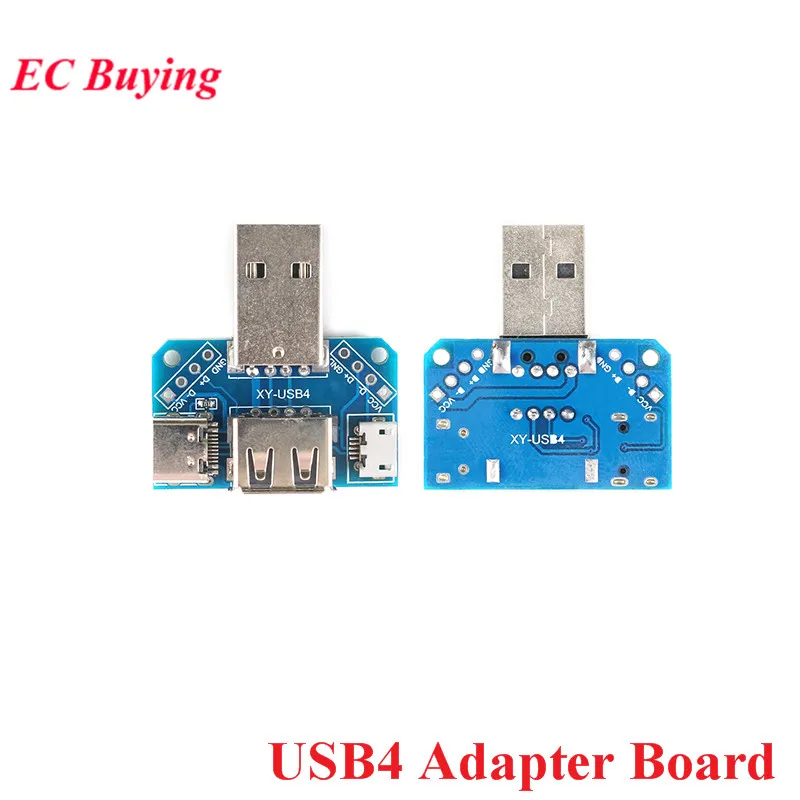 4-USB Adapter Board 1 шт. Мини Micro Female Male USB to DIP адаптер плата Разъем конвертер 4P 5P 2,54 мм 3 4USB адаптер пластина печатная плата для Arduino - Цвет: 4-USB Adapter Board