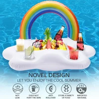 summer party bucket rainbow cloud cup holder inflatable pool float beer drinking cooler table bar tray beach swimming ring