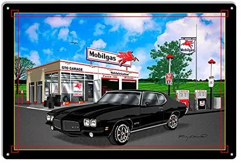 

Mobil Gas GTO Black Garage Art Metal Sign by Rudy Edwards 20x30cm