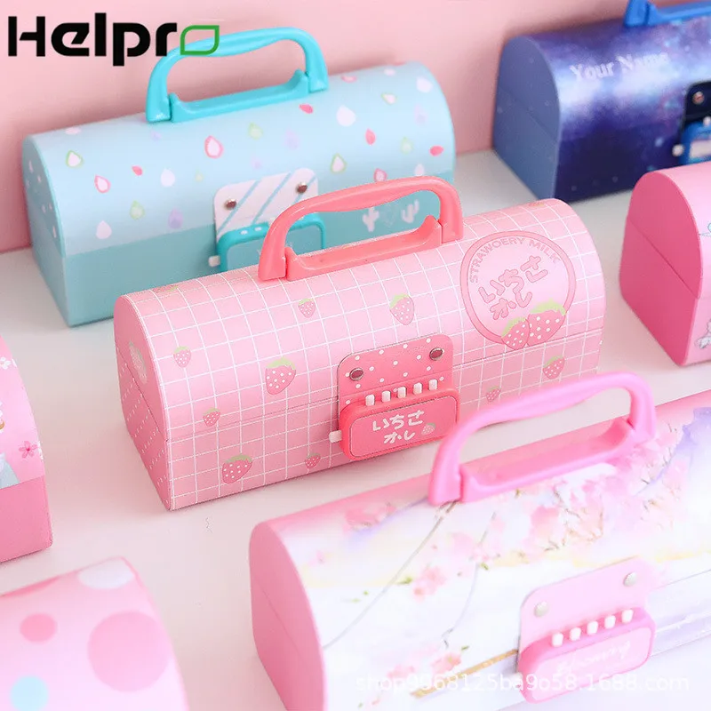 Helpro многофункциональный пенал блокировка паролем объемный сумка для школьный