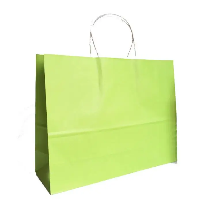 10 шт./лот праздничный Подарочный пакет из крафт бумаги зеленые пакеты для покупок