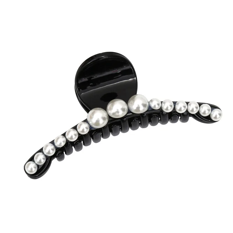 Korean Hair Clip Female Pearl Back Head Large French Retro Ponytail Shark Headdress Accessories |