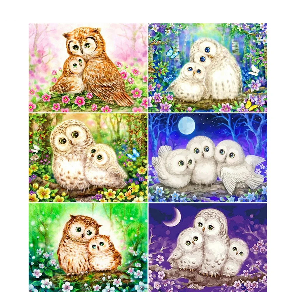 

Картина Стразы в виде совы из мультфильма, алмазная вышивка, мозаика с животными, вышивка, Декор для дома
