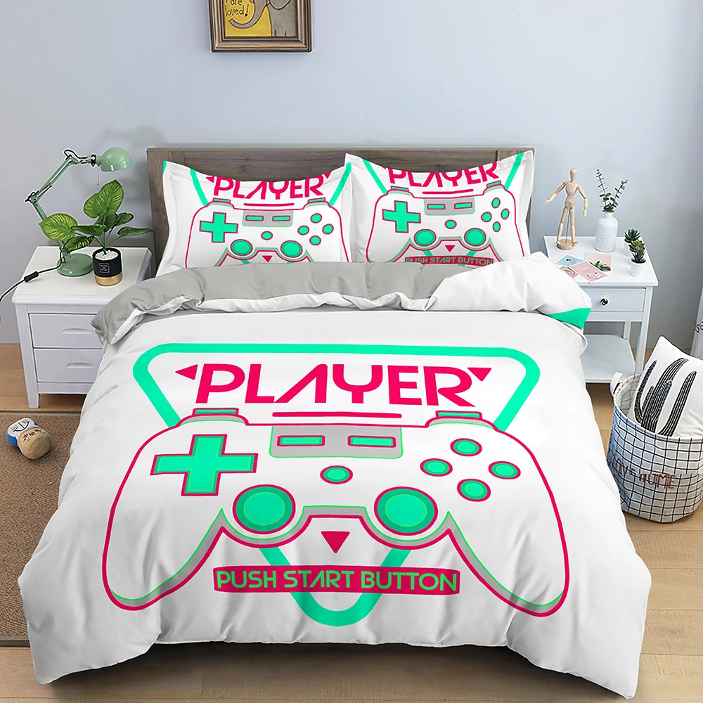 

Gamepad Bedding Set for Boys Youth Teens Twin Size Modern Gamer Comforter Cover Video Game Duvet Cover Kids Girl Bedspread Cover