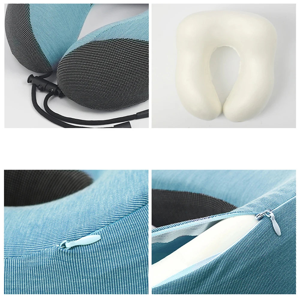 Летняя спортивная U образная подушка для шеи из ледяного шелка с эффектом памяти