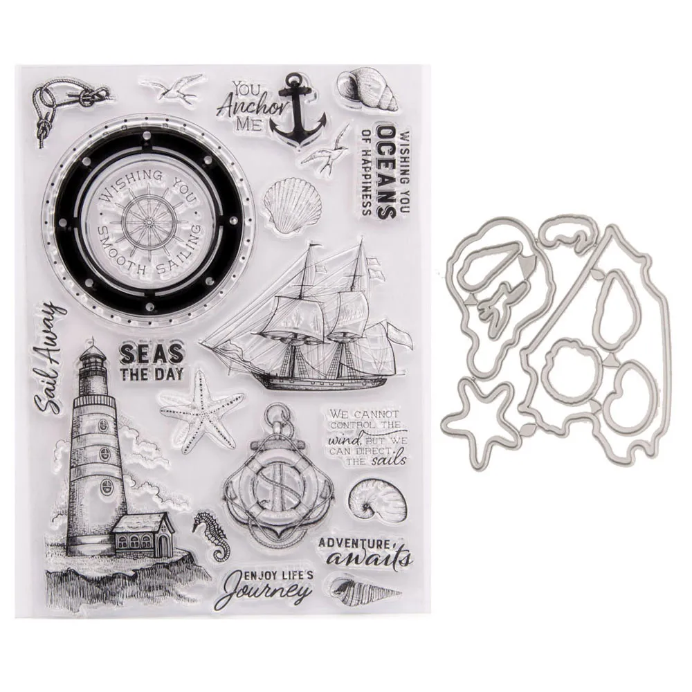 

Sailboat Silicone Clear Stamps for Scrapbooking Decorations Decoration Embossing Folder Craft Rubber Stamp Tools New