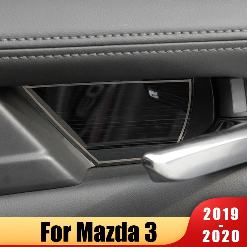 

Stainless steel Car Interior Door Handle Bowl Trim Cover Sticker For Mazda 3 Axela BP 2019 2020 Accessories