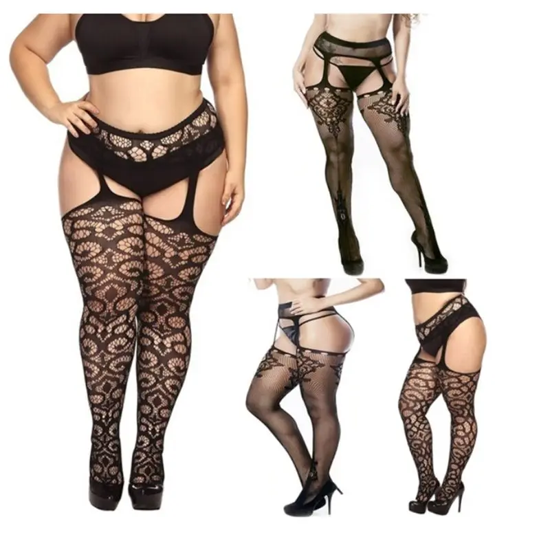 

5 Styles Fashion Women Suspender Pantyhose Tights Plus Size Stockings