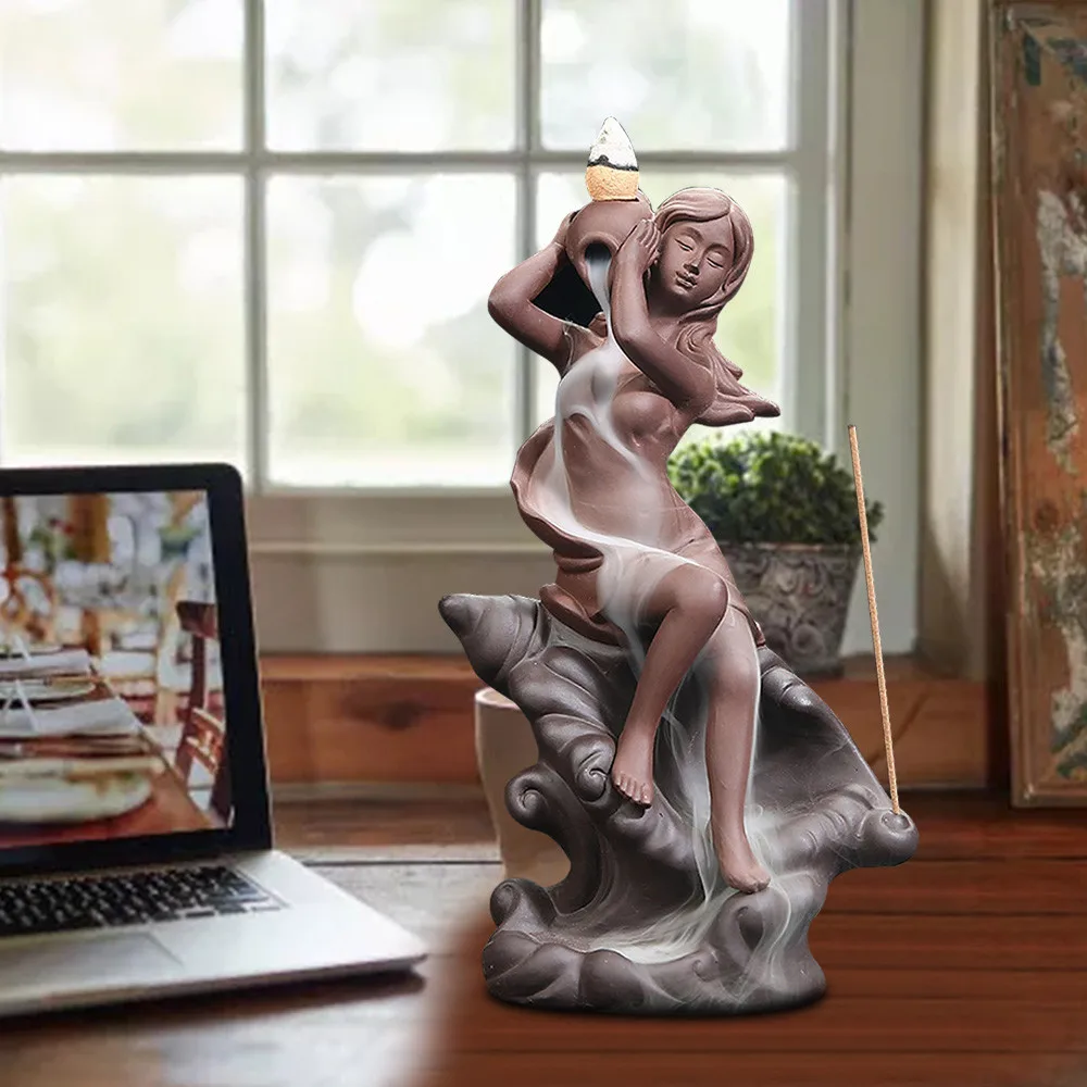 Керамический держатель для благовоний с водопадом горелка обратным потоком | Дом